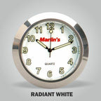 Marlin's Black Motorcycle Clock Talon Motorcycle Handlebar Mount with Radiant White Face