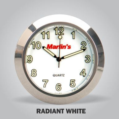 Marlin's Black Motorcycle Clock TOCS Multi-Purpose Tape / Screw On with Radiant White Clock - Fits Road King Tank and Flat Panel & More