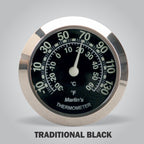 Marlin's Motorcycle Thermometer FLH Glide Bike Fairing Insert with Traditional Black Thermometer (Fahrenheit /Small Celsius Scale)