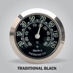 Marlin's Black Motorcycle Thermometer Talon Motorcycle Handlebar Mount with Traditional Black (Fahrenheit /Small Celsius Scale) Face