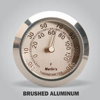 Marlin's Black FSBC1 Billet Fork Stem Mount Fits Pre 2010 Sportsters® - Pre ‘06 Dynas® - Fits Metric & Customs with Added Adapter with Brushed Aluminum Thermometer (Fahrenheit Scale) Face