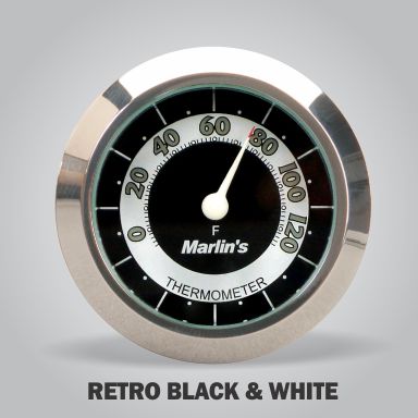 Marlin's CHAMP Mount (Control Housing with Adjustable Mounting Position) with RETRO Black and White Thermometer (Fahrenheit Scale) Face