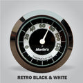 Marlin's Motorcycle Thermometer RETRO Black and White (Fahrenheit) with Black Bezel Face Only