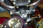 Marlin's FSBC1 Billet Fork Stem Nut Cover Mount For Pre 2010 Sportsters® - Pre ‘06 Dynas®  - Metrics and Springers Motorcycle Clock or Thermometer