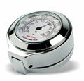 Marlin's Chrome Motorcycle Thermometer for Harley Davidson Road King Flip Fork Lock Key Cover with Radiant White (Fahrenheit /Small Celsius Scale) Face