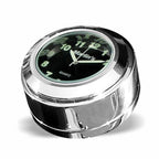 Marlin's Chrome Motorcycle Clock for Harley Davidson Road King Swivel Fork Lock Key Cover with Traditional Black Face