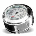 Marlin's Chrome Motorcycle Thermometer for Harley Davidson Road King Swivel Fork Lock Key Cover with Radiant White (Fahrenheit /Small Celsius Scale) Face