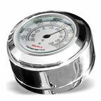 Marlin's Chrome Motorcycle Thermometer for Harley Davidson Road King Swivel Fork Lock Key Cover with Radiant White (Fahrenheit /Small Celsius Scale) Face