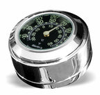 Marlin's Chrome Motorcycle Thermometer for Harley Davidson Road King Swivel Fork Lock Key Cover with Traditional Black (Fahrenheit /Small Celsius Scale) Face