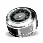 Marlin's Chrome Motorcycle Thermometer for Harley Davidson Road King Swivel Fork Lock Key Cover with CLASSIC Black and Silver (Fahrenheit Scale) Facermometer