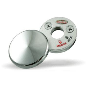 Marlin's Chrome Swivel Fork Lock Key Cover for Harley Davidson Road King FLHR Motorcycle