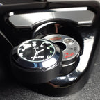 Marlin's Gloss Black Motorcycle Clock for Harley Davidson Road King Swivel Fork Lock Key Cover with Radiant White Face