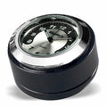 Marlin's Gloss Black Motorcycle Clock for Harley Davidson Road King Swivel Lock Key Cover with Black and Silver Horseshoe Face