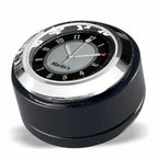 Marlin's Gloss Black Motorcycle Clock for Harley Davidson Road King Swivel Fork Lock Key Cover with CLASSIC Black and Silver Face