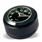 Marlin's Gloss Black Motorcycle Clock for Harley Davidson Road King Swivel Fork Lock Key Cover with Traditional Black Face and Bezel