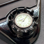 Marlin's Gloss Black 3D Crown Swivel Fork Lock Key Cover with white clock for Harley Davidson Road King FLHR Motorcycle