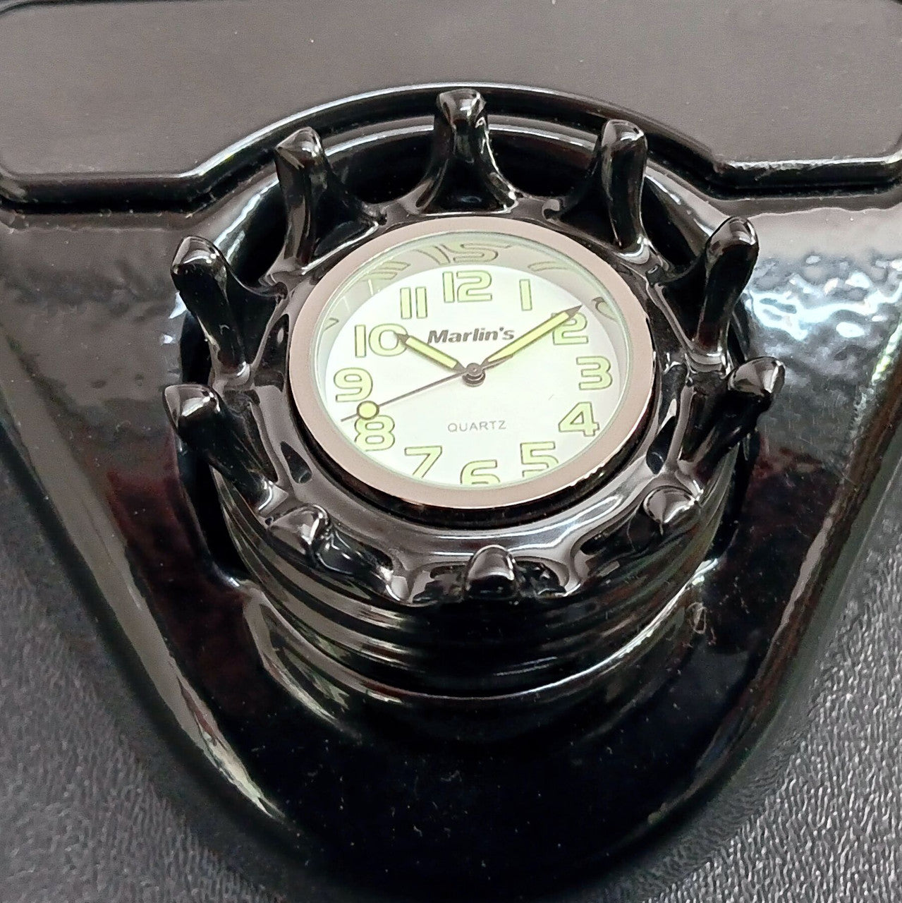 Marlin's Gloss Black 3D Crown Swivel Fork Lock Key Cover with