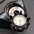 Marlin's Gloss Black 3D Crown Swivel Fork Lock Key Cover with white clock for Harley Davidson Road King FLHR Motorcycle