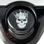 Marlin's Swivel Fork Lock Key Cover with Laser Engraved Crowned Skull for Harley Davidson Road King FLHR Motorcycle