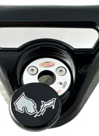 Marlin's Gloss Black Swivel Fork Lock Key Cover with Laser Engraved U.S. State Outline for Harley Davidson Road King FLHR Motorcycle