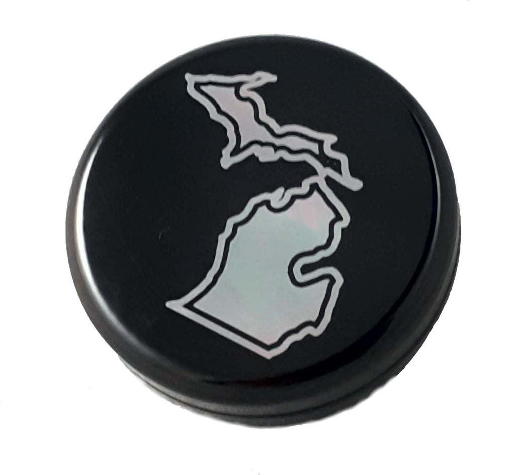 Marlin's Gloss Black Swivel Fork Lock Key Cover with Laser Engraved U.S. State Outline for Harley Davidson Road King FLHR Motorcycle