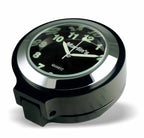 Marlin's Gloss Black Motorcycle Clock for Harley Davidson Road King Flip Fork Lock Key Cover with Traditional Black Face