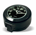 Marlin's Gloss Black Motorcycle Clock for Harley Davidson Road King Flip Fork Lock Key Cover with Traditional Black Face and Bezel
