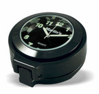 Marlin's Gloss Black Motorcycle Clock for Harley Davidson Road King Flip Fork Lock Key Cover with Traditional Black Face and Bezel