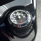 Marlin's Chrome or Black Swivel Fork Lock Key Cover for Harley Davidson Road King FLHR Motorcycle with Clock or Thermometer