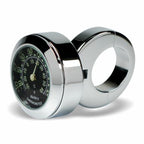 Marlin's Chrome Motorcycle Thermometer Classic Adjustable Ring Style Handlebar Mount with Traditional Black (Fahrenheit /Small Celsius Scale) Face