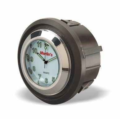 Marlin's Motorcycle Clock FLH Glide Bike Fairing Insert with Radiant White Clock