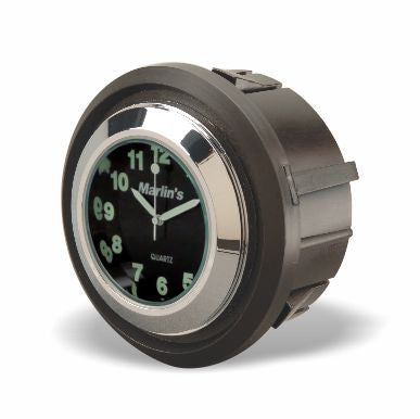 Marlin's Motorcycle Clock FLH Glide Bike Fairing Insert with Traditional Black Clock