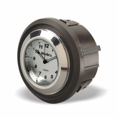 Marlin's Motorcycle Clock FLH Glide Bike Fairing Insert with Brushed Aluminum Clock