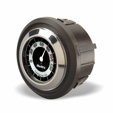 Marlin's Motorcycle Thermometer FLH Glide Bike Fairing Insert with RETRO Black and White Thermometer (Fahrenheit Scale)