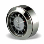 Marlin's Chrome Motorcycle Clock TOCS Multi-Purpose Tape / Screw On with CLASSIC Black and Silver Clock - Fits Road King Tank or Flat Panel & More