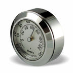 Marlin's Chrome Motorcycle Thermometer TOCS Multi-Purpose Tape / Screw On with Brushed Aluminum Thermometer (Fahrenheit Scale) - Fits Road King Tank and Flat Panel & More