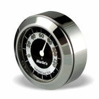 Marlin's Chrome Motorcycle Thermometer TOCS Multi-Purpose Tape / Screw On with RETRO Black and White Thermometer (Fahrenheit Scale) - Fits Road King Tank and Flat Panel & More