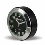 Marlin's Black Motorcycle Clock TOCS Multi-Purpose Tape / Screw On with Traditional Black Clock - Fits Road King Tank and Flat Panel & More