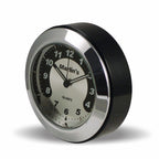 Marlin's Black Motorcycle Clock TOCS Multi-Purpose Tape / Screw On with Black and Silver Horseshoe Clock - Fits Road King Tank and Flat Panel & More