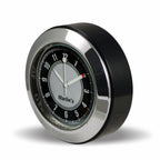 Marlin's Black Motorcycle Clock CHAMP Mount (Control Housing with Adjustable Mounting Position) with CLASSIC Black and Silver Clock Face