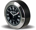 Marlin's Black Motorcycle Clock CHAMP Mount (Control Housing with Adjustable Mounting Position) with Limited Edition Black Roman Numeral Face