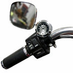 Marlin's Motorcycle Clock CHAMP Mount (Control Housing with Adjustable Mounting Position) with Black and Silver Horseshoe Clock Face
