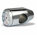 Marlin's Chrome Motorcycle Thermometer Bullet Billet Style Handlebar Mount with Radiant White (Fahrenheit /Small Celsius Scale) Face