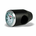 Marlin's Black Motorcycle Clock Bullet Billet Style Handlebar Mount with Radiant White Face