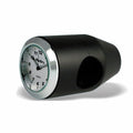 Marlin's Black Motorcycle Clock Bullet Billet Style Handlebar Mount with Brushed Aluminum Face