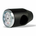 Marlin's Black Motorcycle Thermometer Bullet Billet Style Handlebar Mount with Radiant White (Fahrenheit /Small Celsius Scale) Face