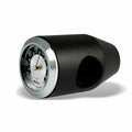 Marlin's Black Motorcycle Thermometer Bullet Billet Style Handlebar Mount with Black and Silver Horseshoe (Fahrenheit Scale) Face