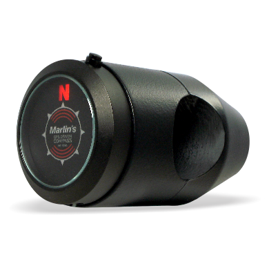 Marlin's Quest Compass in BLACK Bullet Billet Style Handlebar Mount - Satellite Driven