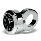 Marlin's Chrome Motorcycle Clock Classic Adjustable Ring Style Handlebar Mount with Traditional Black Face
