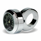 Marlin's Chrome Motorcycle Thermometer Classic Adjustable Ring Style Handlebar Mount with Traditional Black (Fahrenheit /Small Celsius Scale) Face